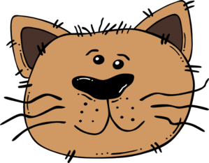 Brown Cartoon Cat Face Clip Art